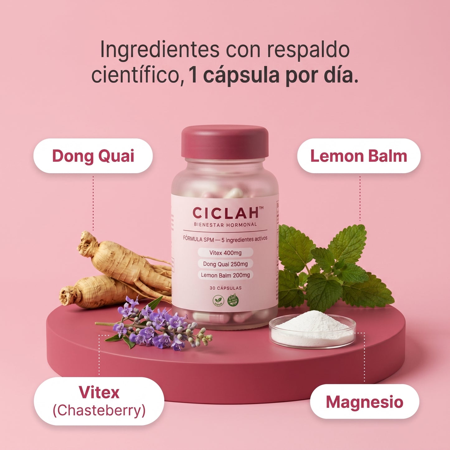 CICLAH™ | Cápsulas Menstruales | Menos Calambres, Hinchazón e Irritabilidad
