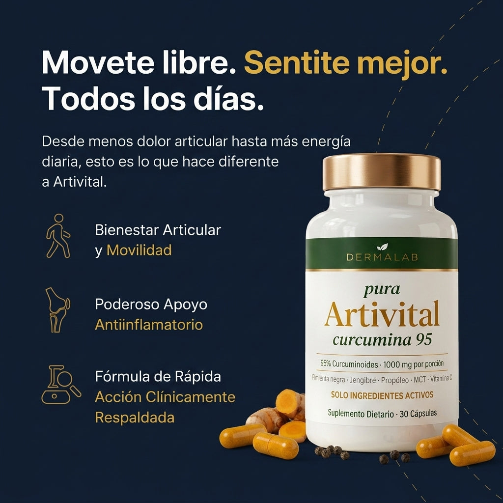 Artivital™ | Curcumina 95% con Pimienta Negra y Aceite MCT