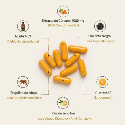 Artivital™ | Curcumina 95% con Pimienta Negra y Aceite MCT